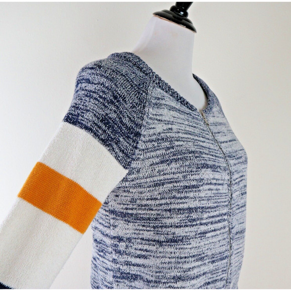 Anthropologie Size MP Moth Adrian Cardigan Sweater Blue Yellow - Picture 7 of 11